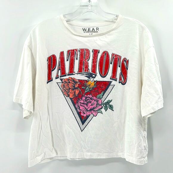 WEAR by Erin Andrews Patriots Crop Top - White - Large - Picture 1 of 5